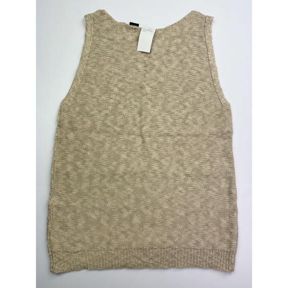 Heather B Knit Sweater Sleeveless Top Large Tan Beige Boho Crochet Summer Spring - Picture 4 of 4